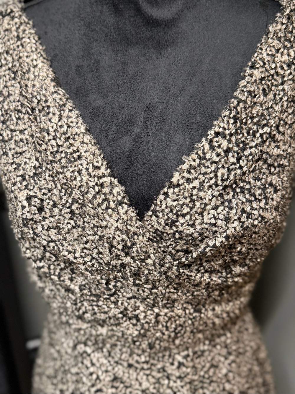 Tahari Vintage Black and White Textured Floral Midi Dress Size 6
